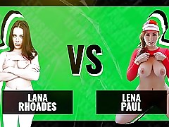 Battle Of The Honeys - Lana Rhoades vs Lena Paul - The Ultimate Bouncing Meaty Innate Tits Competition