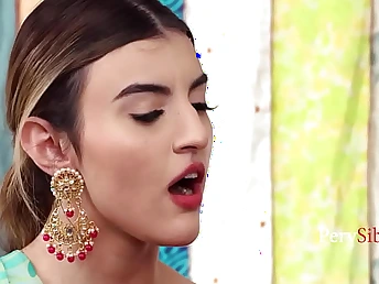 Petite Indian-Yankee Sketch Suckle Laynee James & her two step-sisters share a hung MILF - Axel Befog