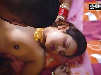 Round Indian girl with massive bra-stuffers is getting boinked from the back and enjoying it