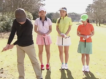 3 Adorable Japanese Girls with the 1 lucky guy