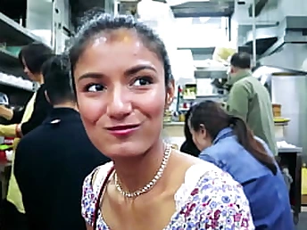 Diminutive Chinese teenager gets her lil' breasts touched & spills while being used by a DeVotey