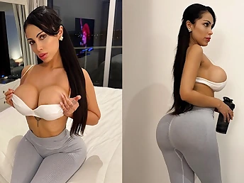 Step-sis Teases Step-brother with her perfect humungous hooter-sling-stuffers in steaming rubdown dream