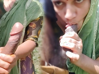 Yoursoniya's supah hot Bhabhi Dever & Desi Bhabhi Devar get their ginormous jizz-shotguns and money-shots outside