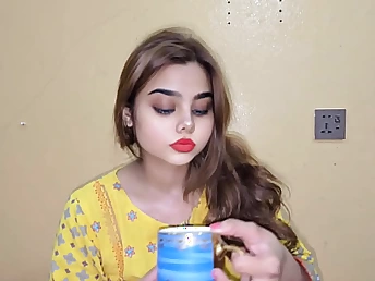 Step-mother Priya's abounding chocolate-colored coochie gets gobbled & funbag-nailed by her Pakistani son Arsal