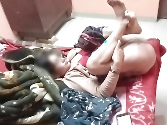 Indian GF gets will not hear of skinny body pounded in a hot roleplay while Monu watches in awe