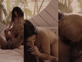 Isiah Maxwell and Jasmine Sherni in the air curvings exceeding a sixty-nine rendezvous with their natural tits and petite bodies