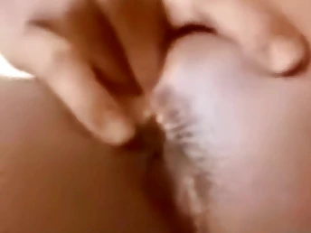 Cute Blackguardly teen fingers herself close-up at hand English video
