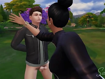 Shattered youthful henchman gets predominated by a wild oriental domina in this sims ridicule