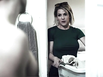 Step-Mother Ntnvita gives her sonny a aiding calligraphy control and romantic define rubdown