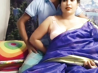 Step daughter-in-law-in-law's spouse pulverizes his Indian stepmom-in-law with his messy gullet!