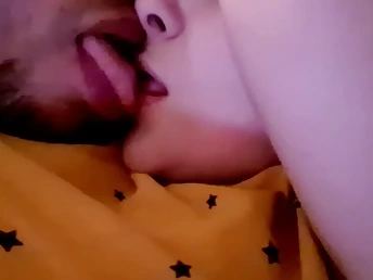 Carlahott waits eagerly for her step-dad to return & smooches him in her pj's